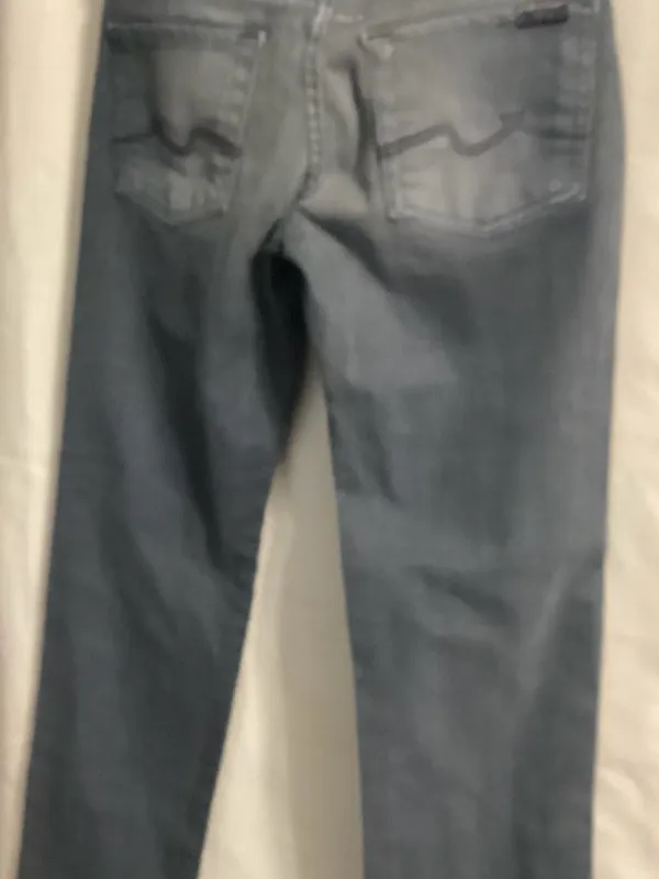 7 For All Mankind Straight Leg W24 Denim Ginger LowRise Gray Charcoal Wash - Image 2