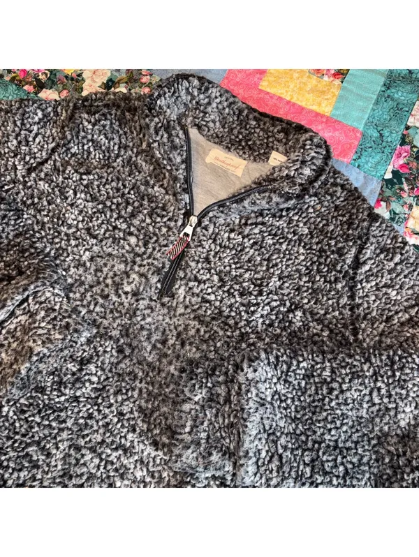 Weatherproof Vintage Woman’s L Gray Sherpa Fleece Pullover Jacket L/G Outdoor - Image 2