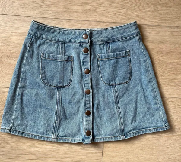 Brandy Melville Denim Button Mini Skirt - Image 2