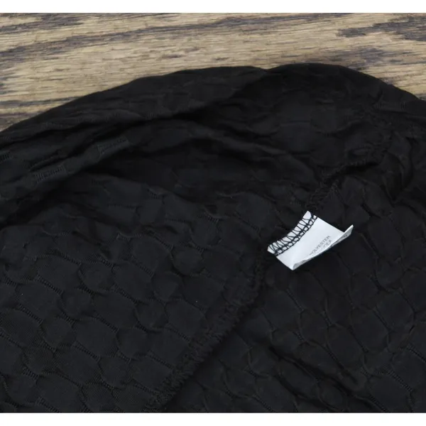 NWT Ny Collection Womens Petite 3/4 Sleeve Honeycomb Half Zip Shirt Top Black PM - Image 6