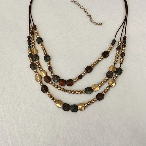 Vintage Multi Strand Women's Necklace Beaded Multicolor Classic Fashion Jewelry - Image 4