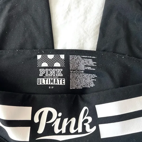 Victoria's Secret Black and Burgundy Womens Leggings - Image 3