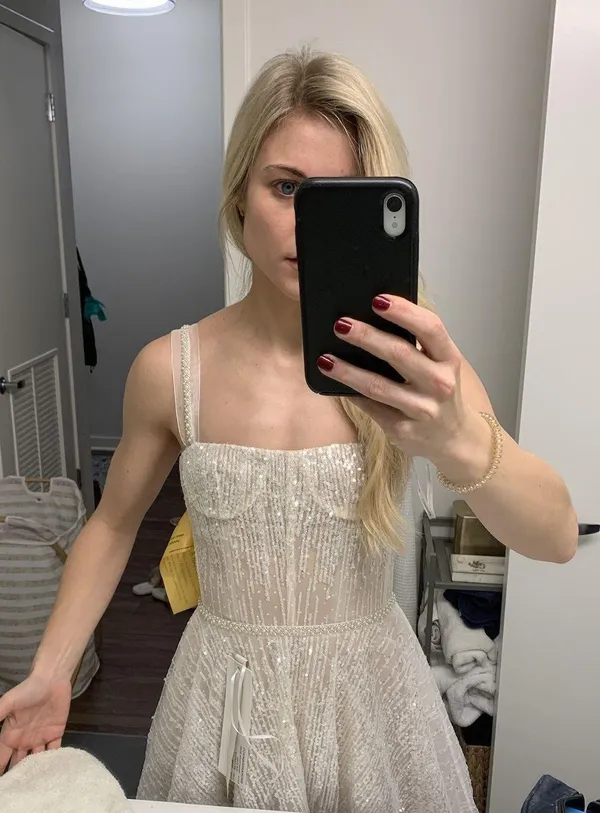 Bronx and Banco NWT Mademoiselle Bridal Midi Dress in White. - Image 13