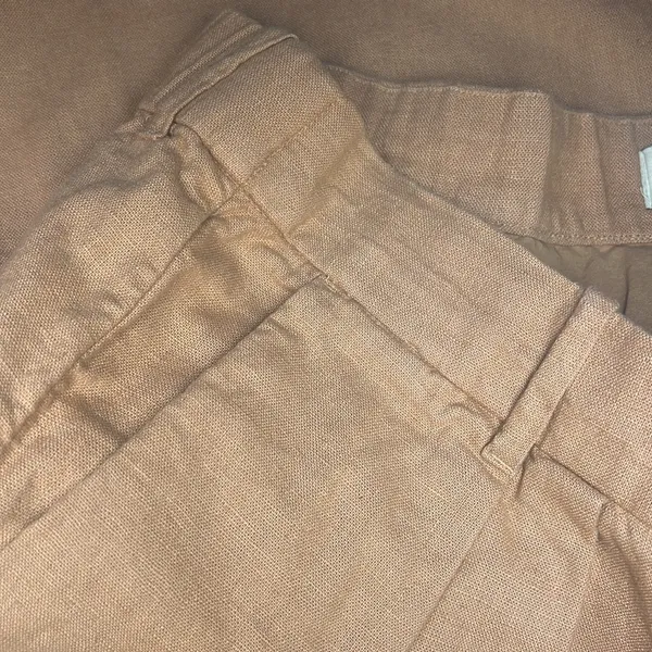 Abercrombie and Fitch Khaki Linen Tailored Trouser pleated Business Shorts - Image 4