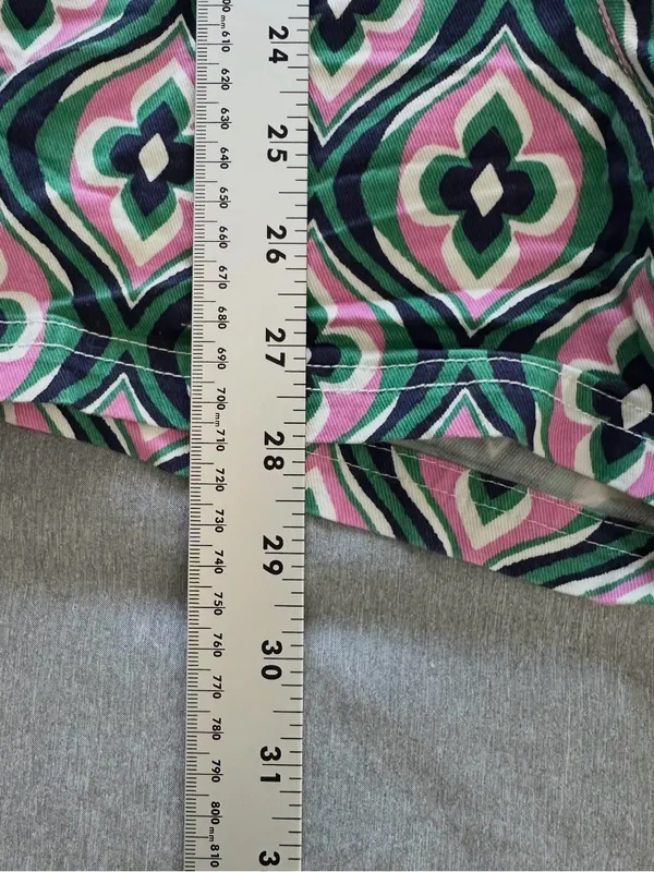Maeve Anthropologie Escape Seamed Romper Geometric Print Belted Size 8 - Image 9