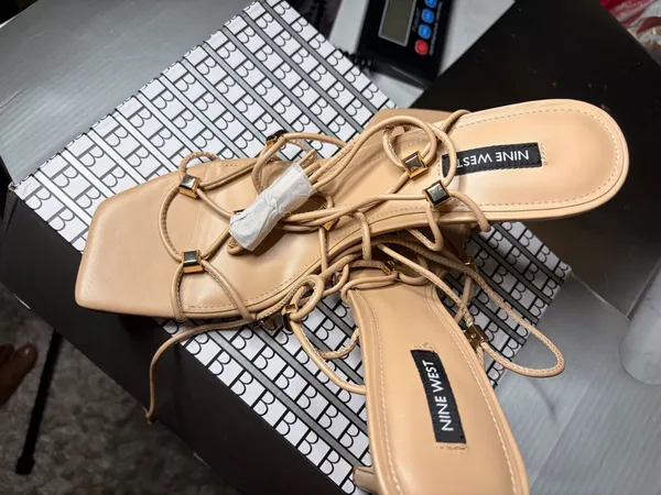 Nine West Women's Strappy Square Toe Flat Sandals - Image 3