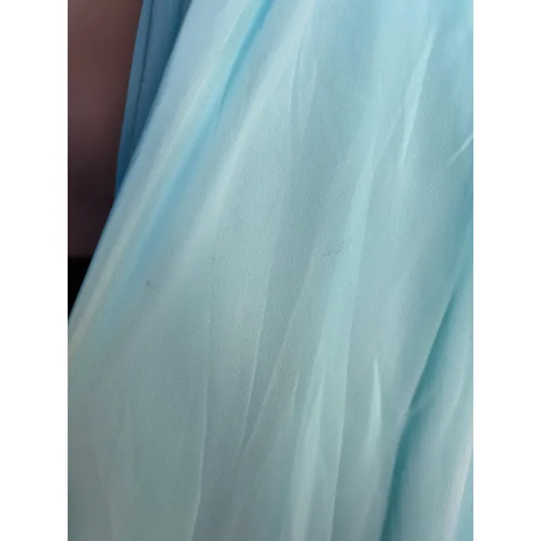 Alfred Angelo Aqua Chiffon Halter Prom Maxi‎ Dress Formal Etheral Flowy Spring - Image 11