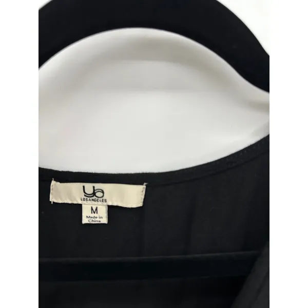 Black‎ Lagenlook Tie Front Cardigan Vest Sz M Boho Festival Pockets Minimal - Image 5
