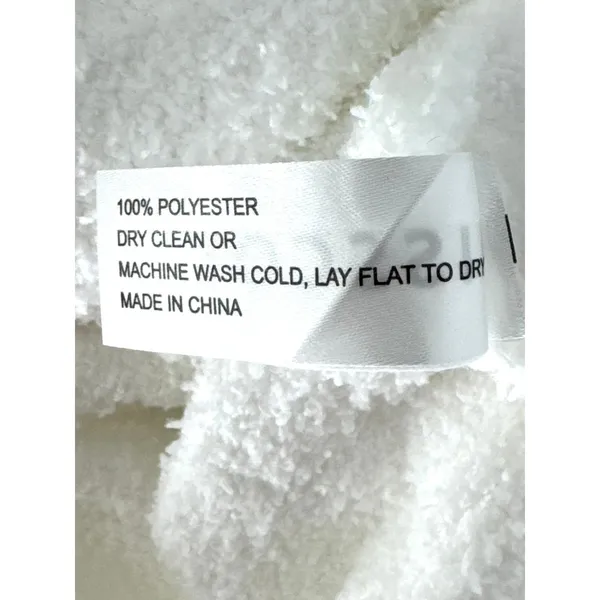 Misscosy White Fuzzy Knit Nightgown V-Neck Tie Front Sleeveless Size 8 - Image 6