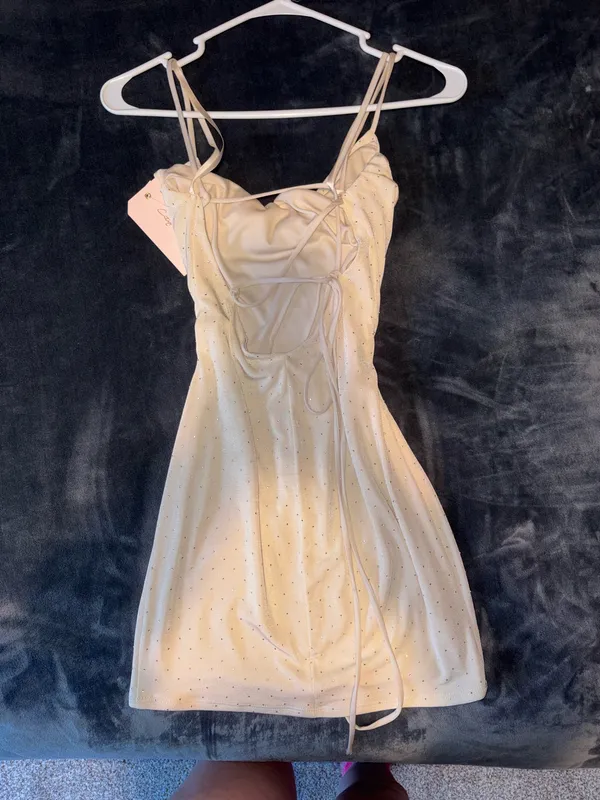 City Studio White Embellished Strappy Back - Image 2