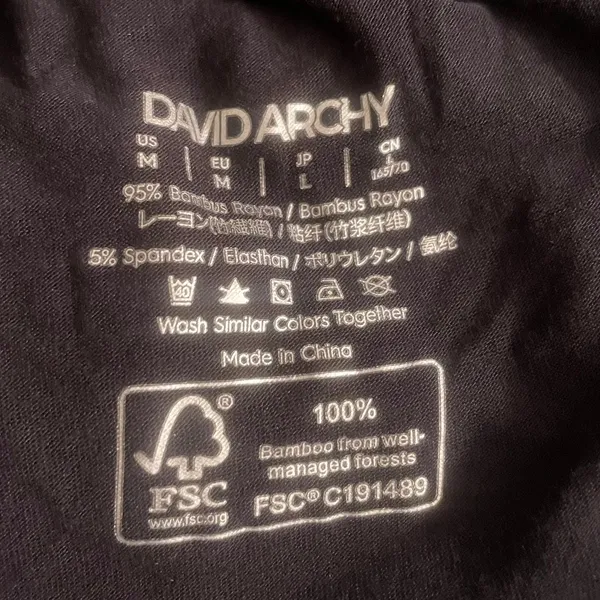 David Archy Bamboo Pajama Black‎ Medium Black - Image 5