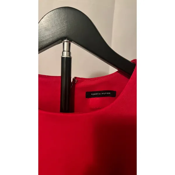 Tommy Hilfiger Red Ruffle Sleeve Sheath Dress Crew Neck Mini Business No size - Image 2