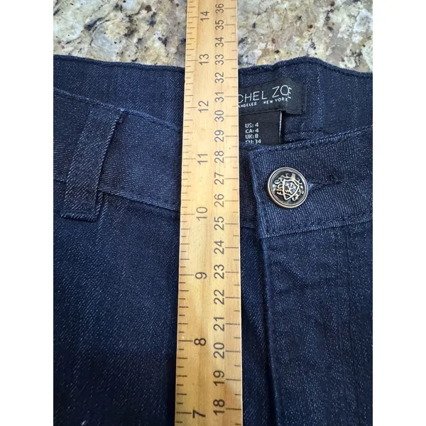Rachel Zoe Womens High Rise Sailor Jeans Dark Wash Gold Button Boot Cut Size 4 - Image 10