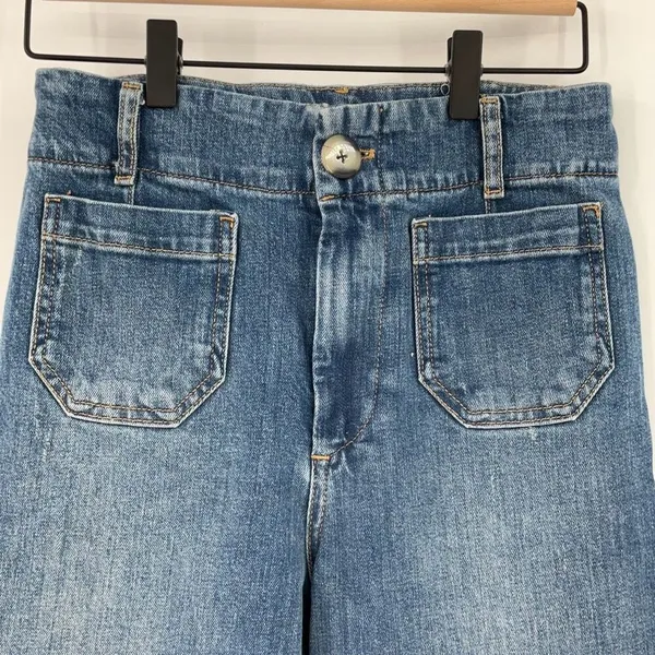 Pilcro Blue Denim The Skipper Straight Cropped Jeans Size 26 - Image 7