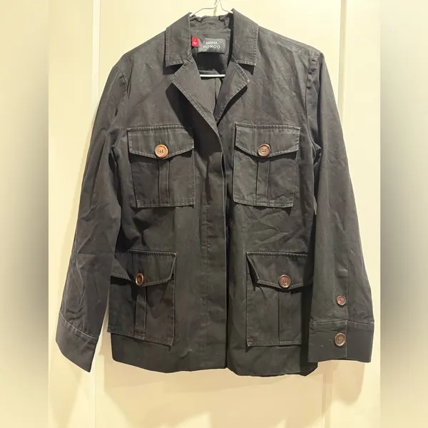Misha‎ Nonoo Black Belted Jacket 100% Cotton Size Small - Image 2