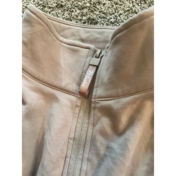 Ptula Women Mauve Cropped Quarter Zip Mock Neck Pullover Sweatshirt Small - Image 3