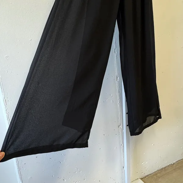Dress Day Sheer Wide Leg Pleated High Rise Lined Pants DD3161P Small Festival - Image 5
