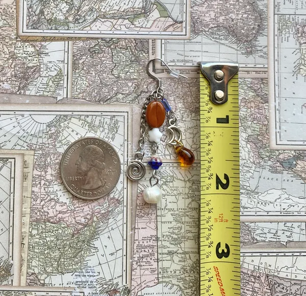 quality Czech glass beads mix dangle earrings💐☕️🍃MIDNIGHT COFFEE🌉 - Image 6