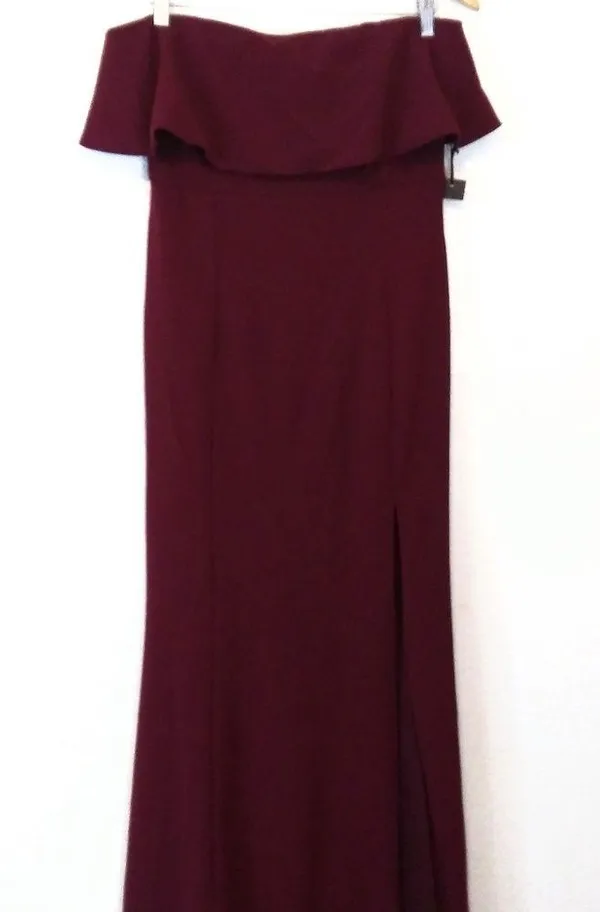 Lulu’s maxi formal gown fold over strapless thigh high slit side dress Size 10 - Image 4