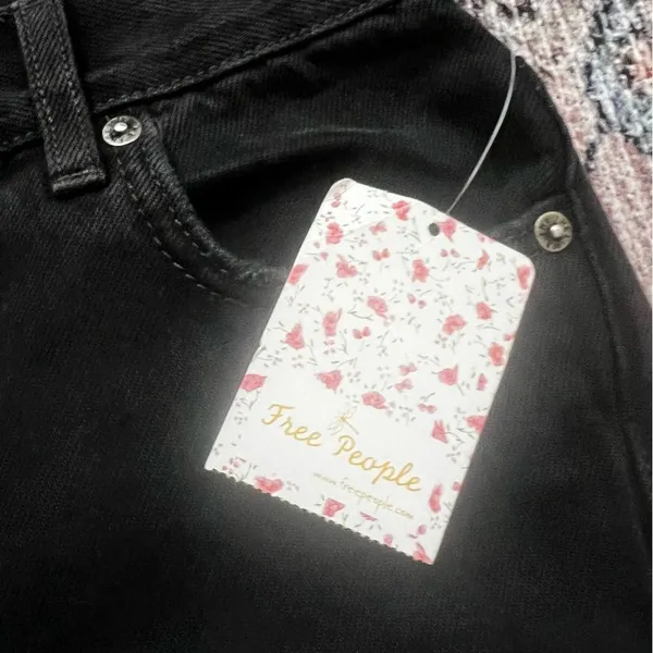 Free People We The Free‎ Maggie Jeans NWT Midrise Straight Size 26 Washed Black - Image 7