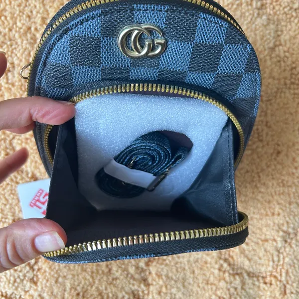 NWT Checkered Blue and Black crossbody bag - Image 5