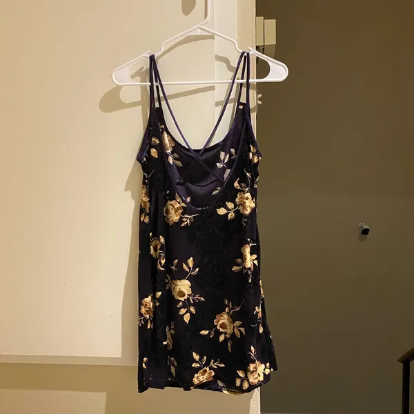 Expressions by California dynasty vintage purple floral mini dress, size S - Image 3