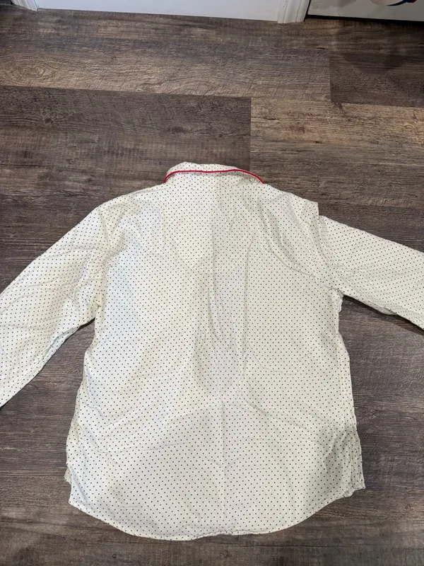 Lauren Ralph Lauren Polka Dot Button Up Pajama Long Sleeve Shirt - Image 7