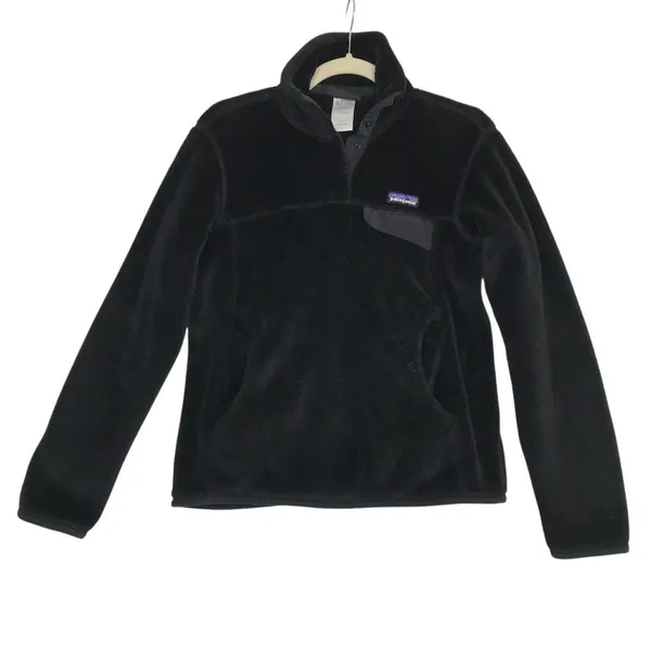 PATAGONIA Re-Tool Snap-T Fleece Pullover Women S Black Outdoor Y2K Gorpcore - Image 3