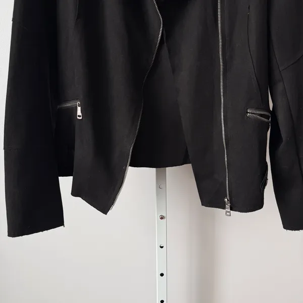 TA Coalition‎ sz XL Black Faux Suede Moto Biker Jacket Punk Goth - Image 5