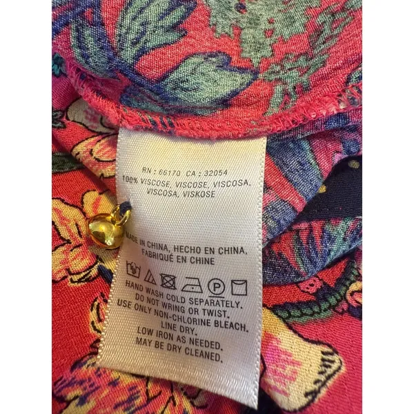 Maeve Anthropologie Pink Bird Floral Polka Dot Dress Long Sleeve 6 boho‎ preppy - Image 7