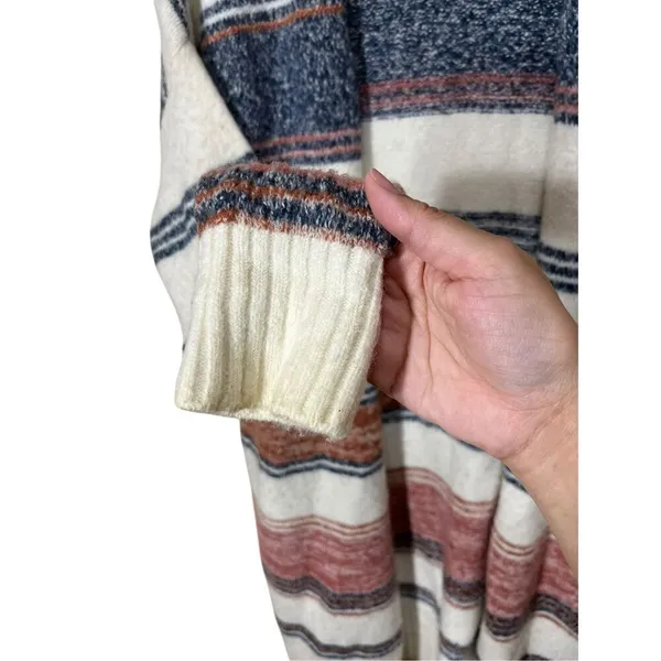 Loft Womens Open Front Long Cardigan Multicolor Stripe Pockets Size‎ S Soft Cozy - Image 5