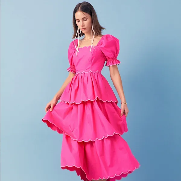 English Factory Fuchsia Tiered Dress - $185 MSRP - Size S - Image 2