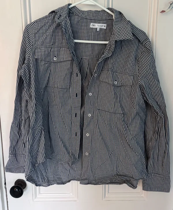 Zara button up gingham shirt  - Image 2