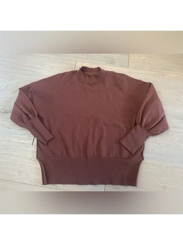 Sweater Set Women's Two Piece Long Sleeve Knit Top Brown - Image 4
