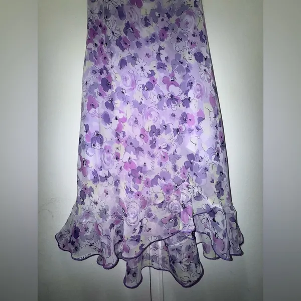 Vintage Dress Barn Y2K floral flutter fairy dress size 4 purple - Image 2