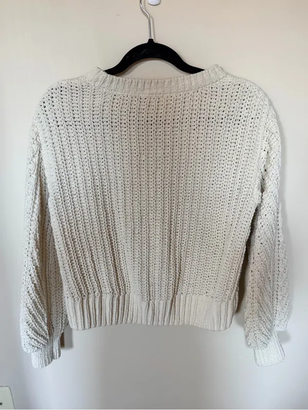H&M chunky knit cream sweater XS - Image 3
