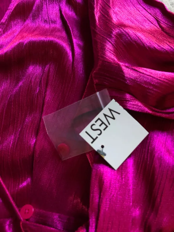 Elegant Pink Satin Wrap Dress From Kohls Nine West - Image 5