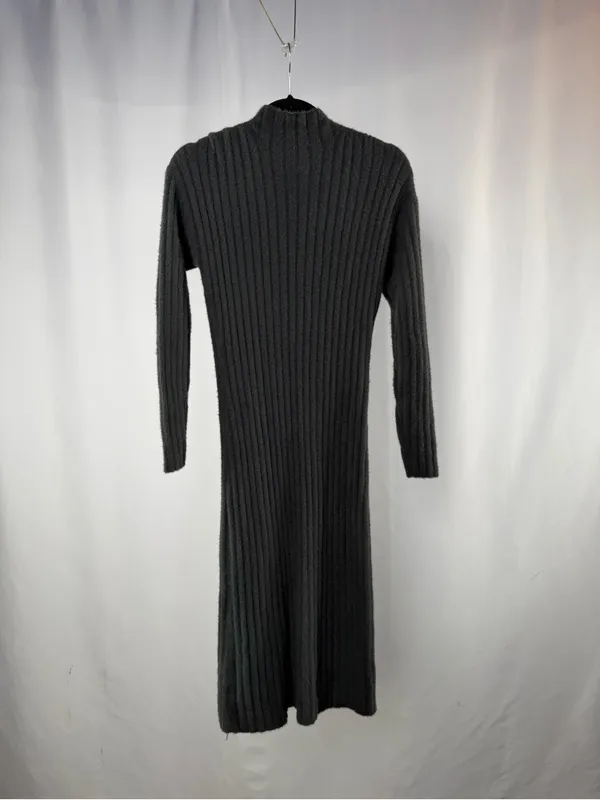 NWT Aerie‎ So Soft Ribbed Mock Neck Long Sleeve Midi Dress in Gray Size XS - Image 9