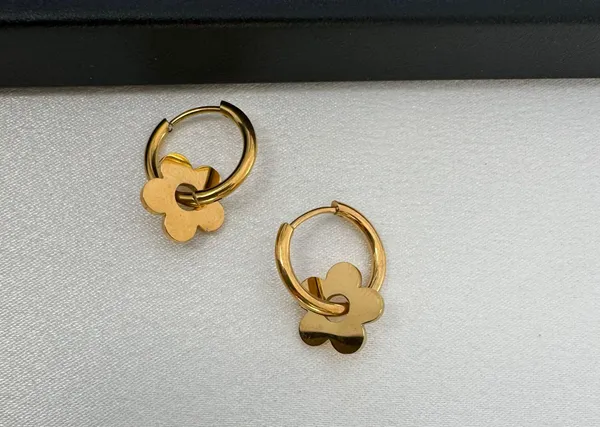 Elegant Flower Hoop Earrings for Women - Image 2