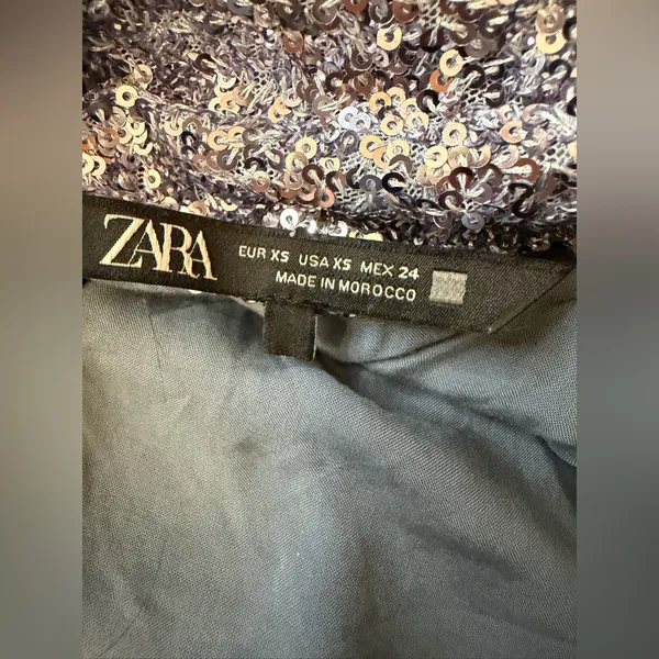 Zara sequin  silver cowl back mini party dress - Image 6