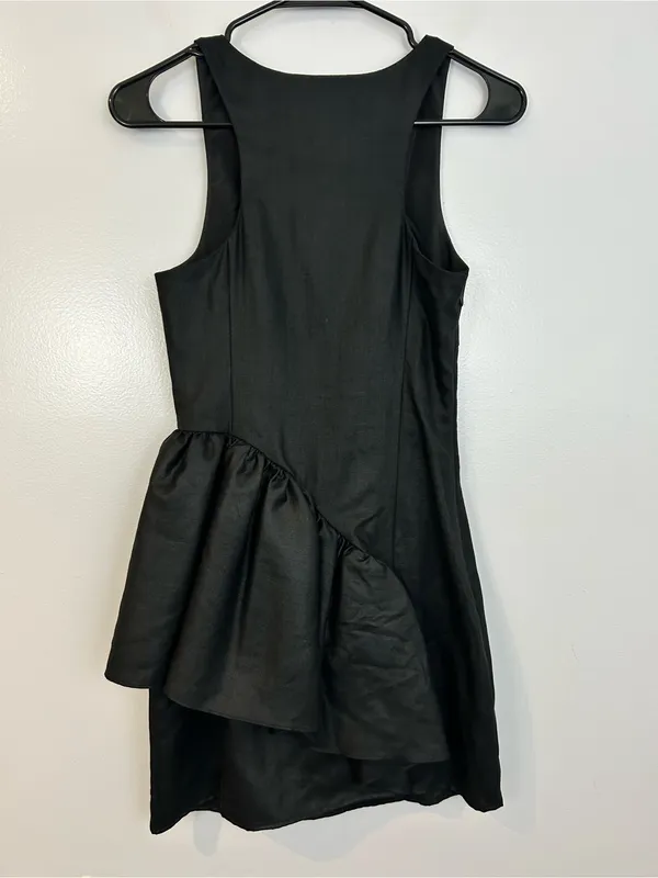KEEPSAKE Black Sleeveless Asymetrical Ruffle Tulle Mini Party Dress Size XS - Image 7