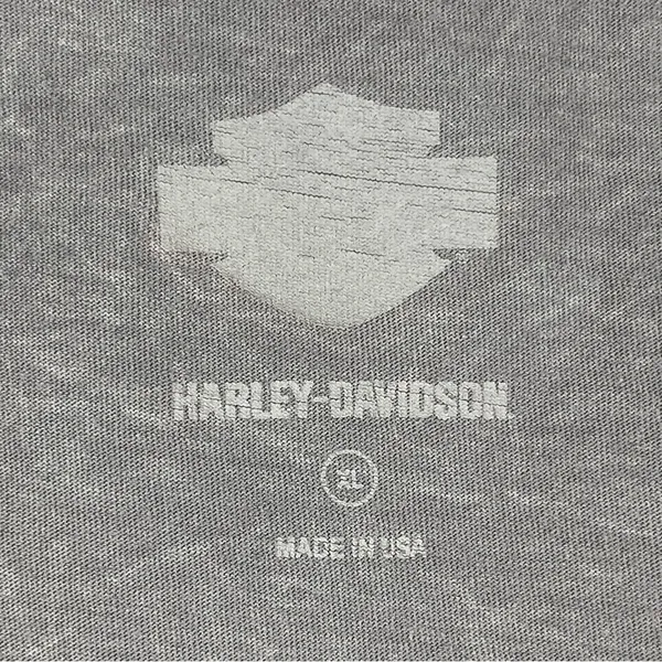 VTG.Harley-Davidson Gray Graphic T-Shirt with Bold Text XL - Image 5