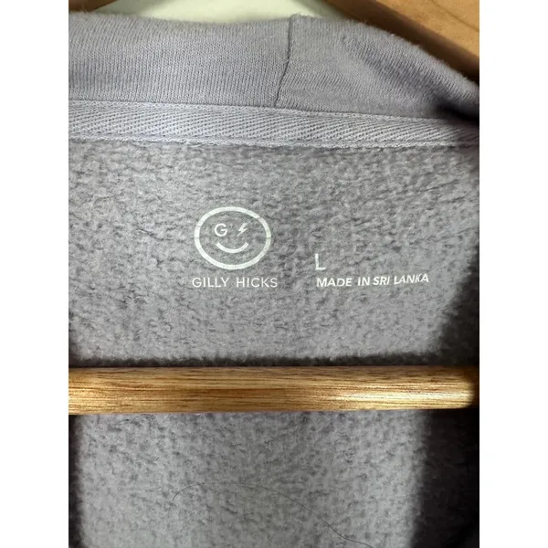 Gilly Hicks Hoodie Women Large Purple Smiley Face Patch Loungewear Streetwear - Image 4