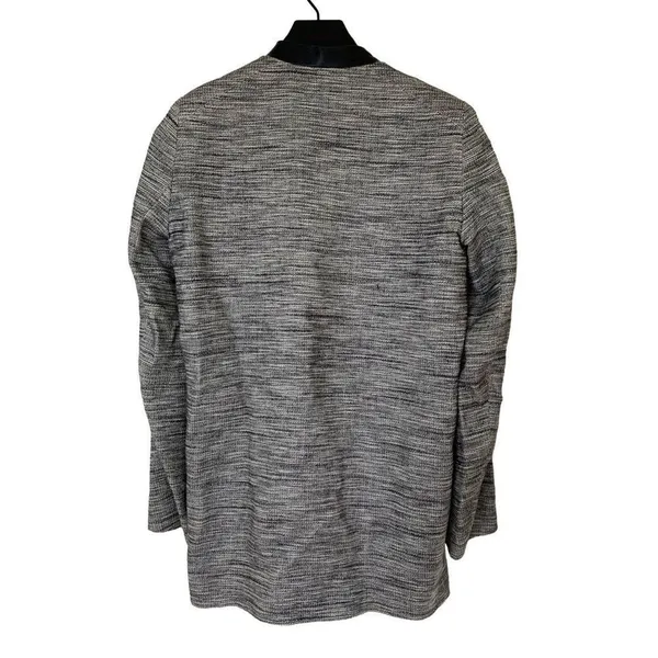 Maje Long Gray Cotton Linen Stretch Asymmetric Zip Coat women’s size 36 Small - Image 2