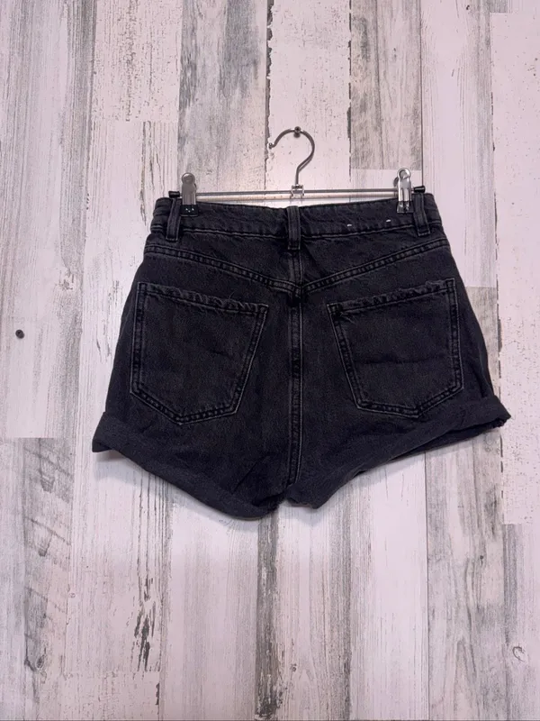 GARAGE Denim High Rise 90s Straight Cuffed Black Shorts Womens Size 01 (25) - Image 5