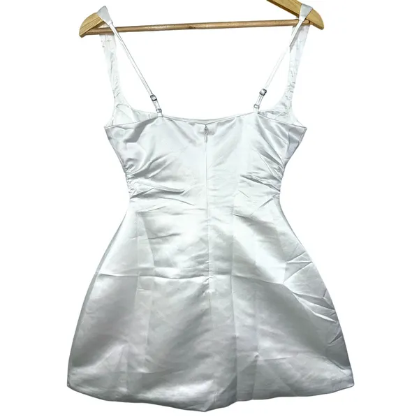 NWT Babyboo Sofie Ivory Satin Square Neck Fit & Flare Mini Dress Womens Size XS - Image 11