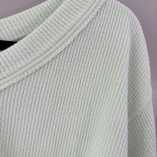 Aerie Mint Green Oversized Pullover V-Neck Sweater Boho Coastal XXS - Image 2