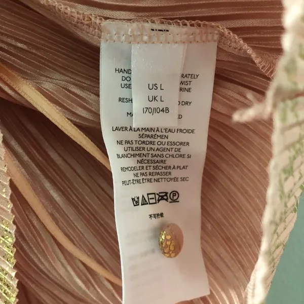 Anthropologie Vickie Halter Top Peach and Metallic Gold NEW - Image 4