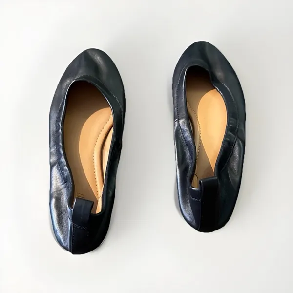 J. Crew Lizzie Leather Ballet Flats Black Women’s‎ Size 8.5 - Image 3