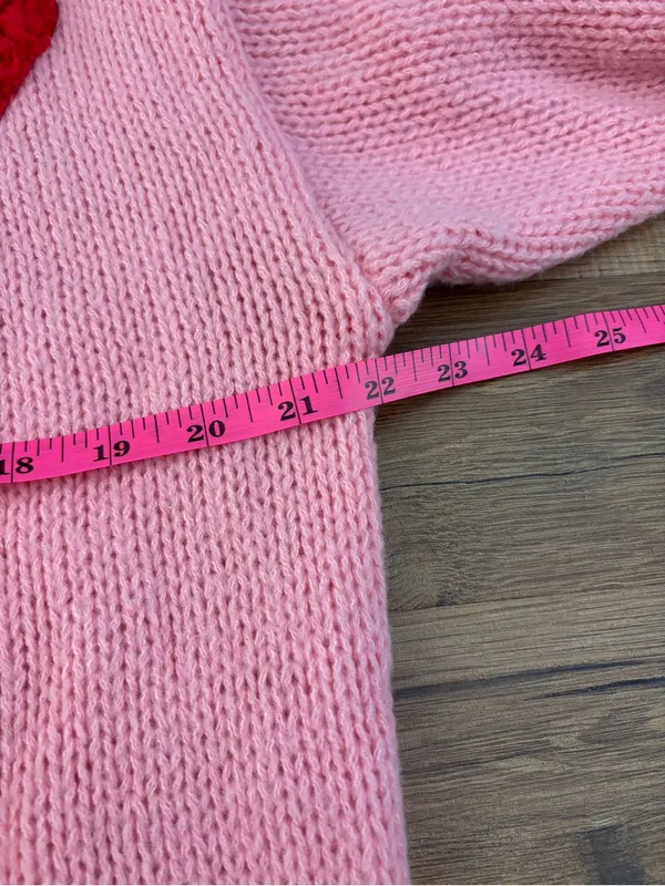 Mure + Grand Strawberry Puff Cardigan Kawaii Pink Red Women’s - Image 6